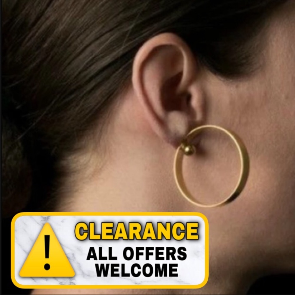 🔴5/$15⚠️𝗖𝗟𝗘𝗔𝗥𝗔𝗡𝗖𝗘⚠️Big Gold Earrings NEW - Picture 1 of 8